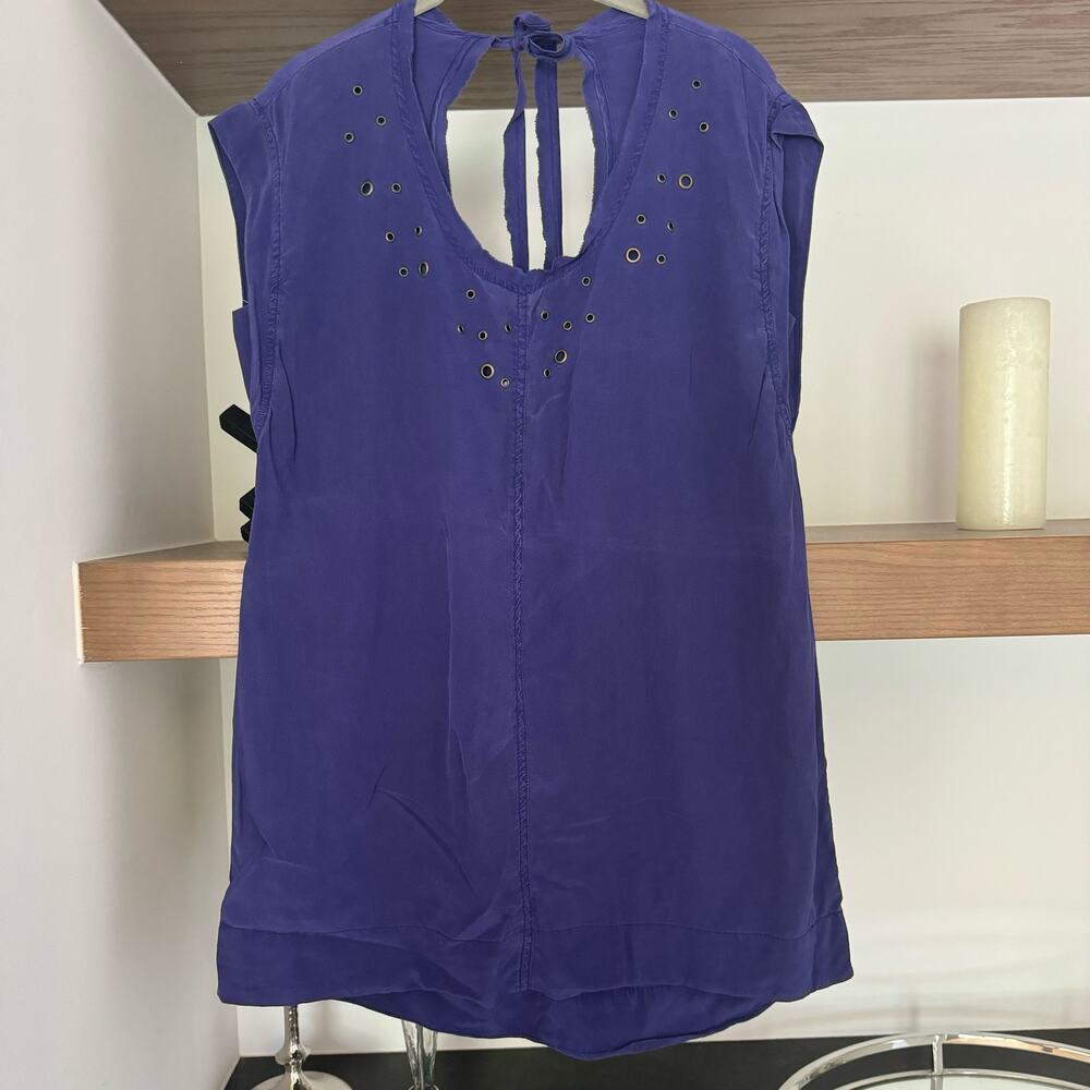 Sanctuary 100% Silk Tie Back Top in Purple